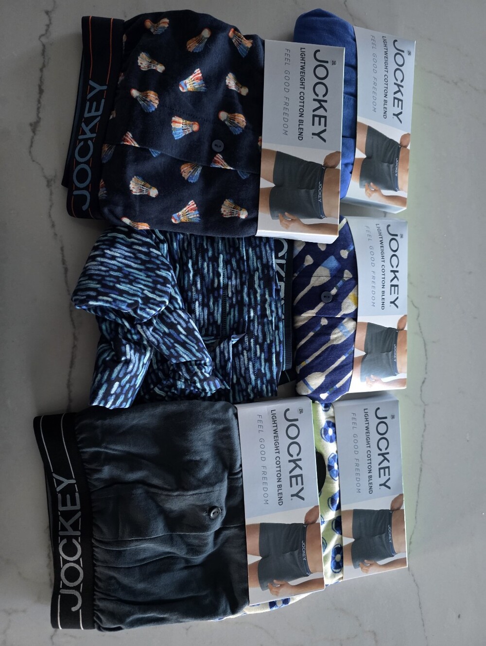 Jockey Men's Boxer Briefs - Navy, Blue & Black Assorted (6-Pack)